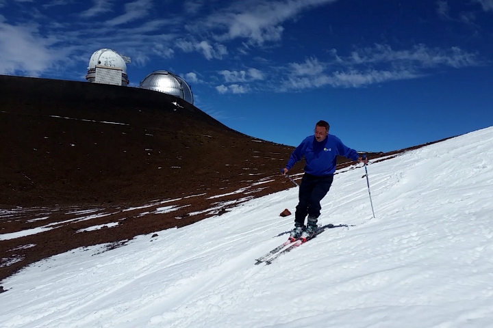 Horst beim Schifahren am Mauna Kea